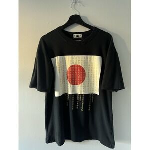 Vintage Japan Flag T Shirt Men's Large Black Single Stitch